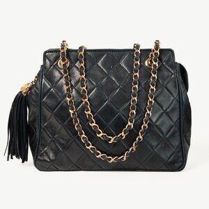 Chanel Vintage Quilted Leather Fringe-Tassel Shoulder Bag